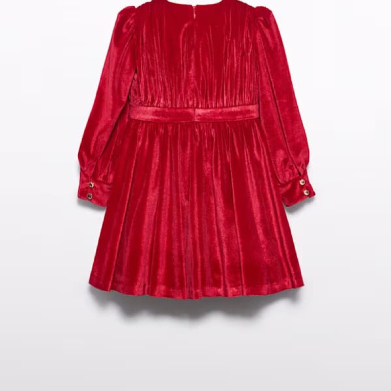 Abel & Lula  Κόκκινο Βελούδινο Φόρεμα