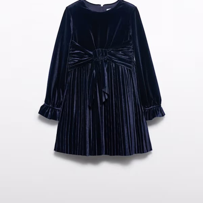 Abel & Lula  Βελούδινο Μπλε Φόρεμα