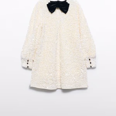 Abel & Lula Λευκό Με Πούλιες Φόρεμα