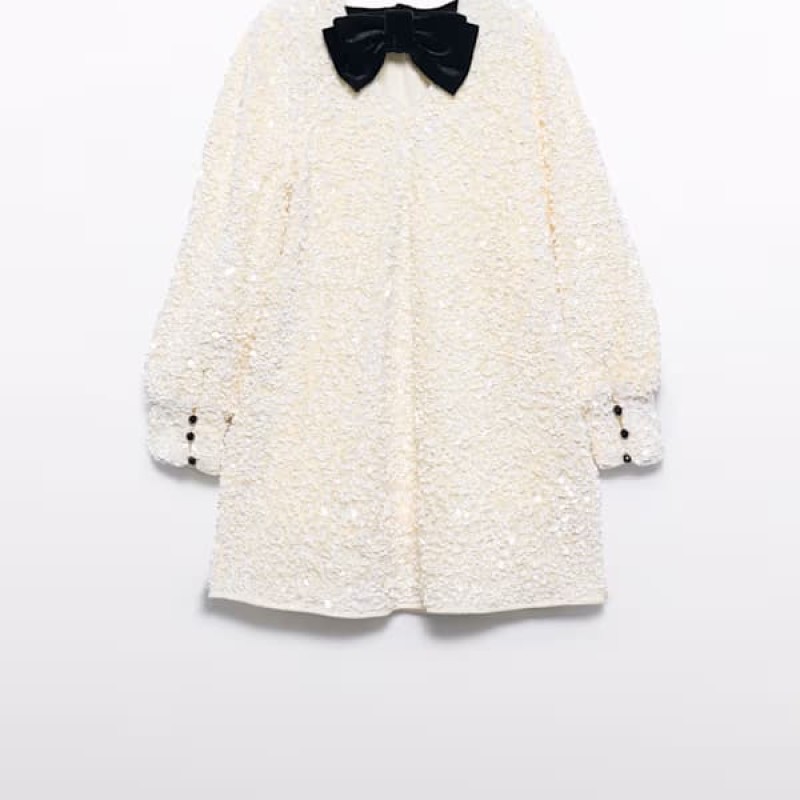 Abel & Lula Λευκό Με Πούλιες Φόρεμα