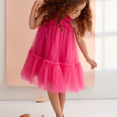 Abel & Lula Kid Tulle Fuschia Dress