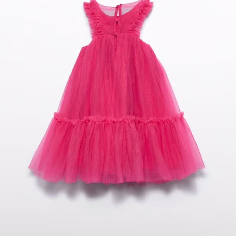 Abel & Lula Kid Tulle Fuschia Dress
