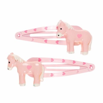 Souza Children’s Hairclips "Cira" Light Pink Horse (2 pcs/card)
