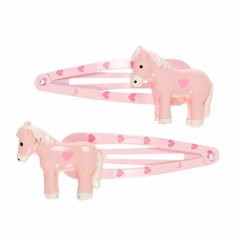Souza Children’s Hairclips "Cira" Light Pink Horse (2 pcs/card)