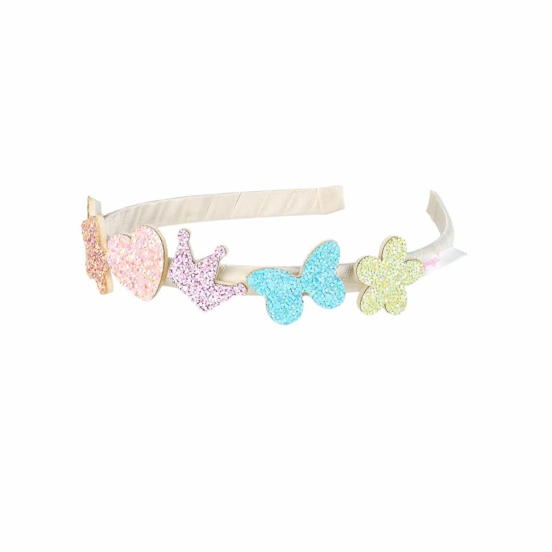 Souza Children's White Hairband with Multicolored Glitter Details ''Carolina''