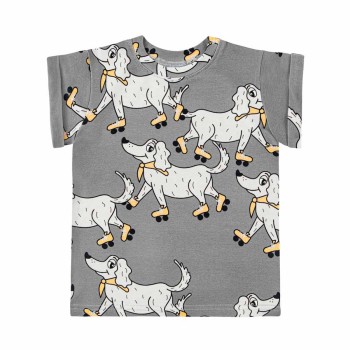 Dear Sophie Παιδική Γκρι Μπλούζα με Λευκό Κανίς σε Πατίνια