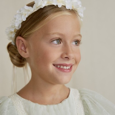 Abel and Lula Children's White Wreath with white flowers