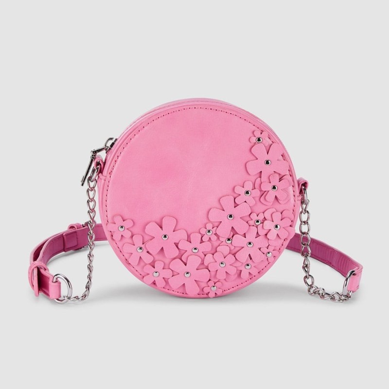 Abel and Lula Children's Round Fuchsia Handbag with Flowers