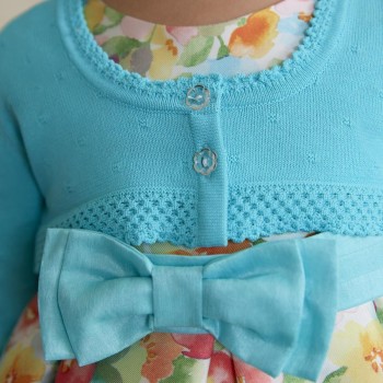 Abel & Lula Βρεφική Πλέκτη Γαλάζια Ζακέτα  Abel & Lula Βρεφική Πλέκτη Γαλάζια Ζακέτα