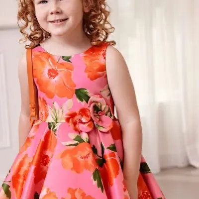 Abel & Lula Baby Fuchsia Floral Dress Abel & Lula Baby Fuchsia Floral Dress