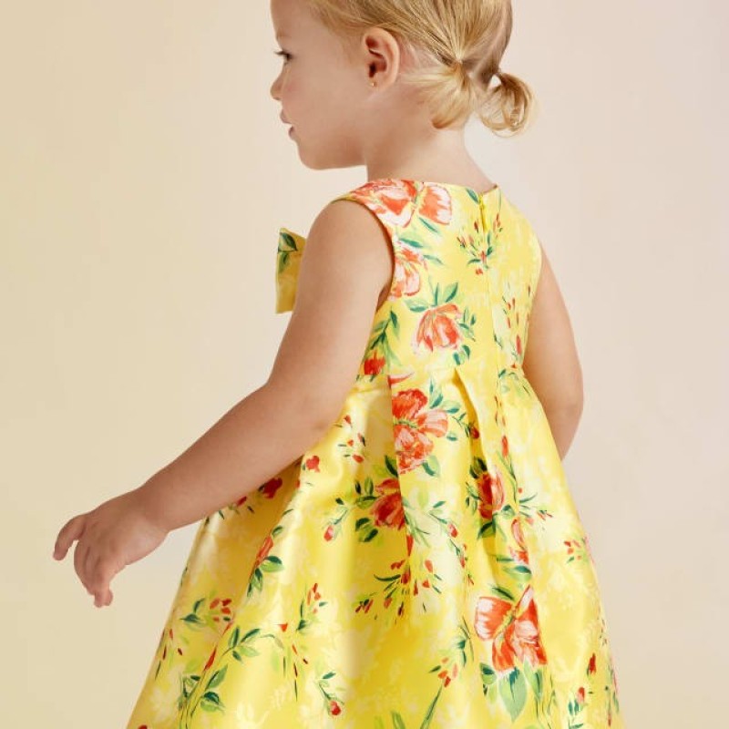 Abel & Lula Baby Yellow Dress With Flowers Abel & Lula Baby Yellow Dress With Flowers