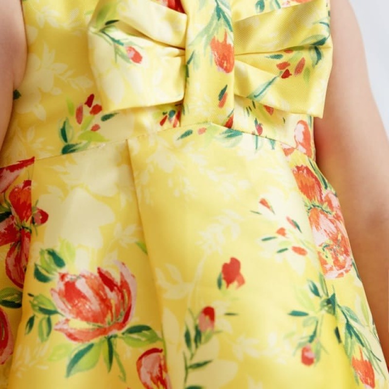 Abel & Lula Baby Yellow Dress With Flowers Abel & Lula Baby Yellow Dress With Flowers