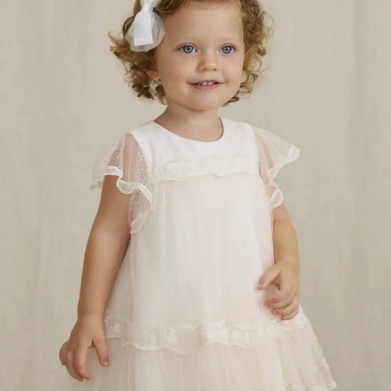 Abel & Lula Baby Dress Tulle Jacquard Abel & Lula Baby Dress Tulle Jacquard