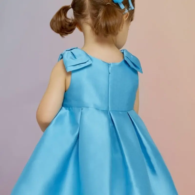Abel & Lula Baby Dress Turquoise With Ribbons Abel & Lula Baby Dress Turquoise With Ribbons