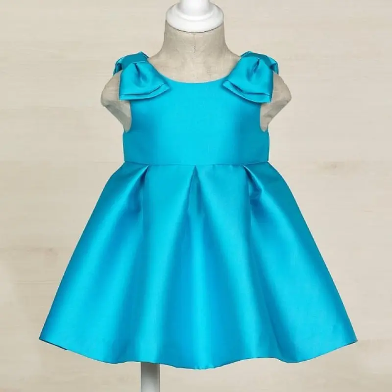 Abel & Lula Baby Dress Turquoise With Ribbons Abel & Lula Baby Dress Turquoise With Ribbons