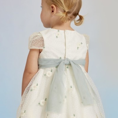 Abel & Lula Baby White Tulle Floral Dress