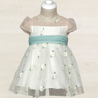Abel & Lula Baby White Tulle Floral Dress
