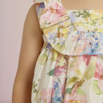 Abel & Lula Bρεφικό Εμπριμέ Λινό Φόρεμα 