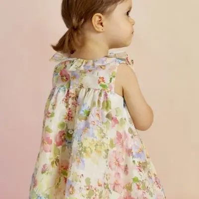 Abel & Lula Baby Linen Floral Dress Abel & Lula Baby Linen Floral Dress