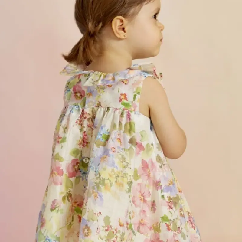 Abel & Lula Baby Linen Floral Dress Abel & Lula Baby Linen Floral Dress