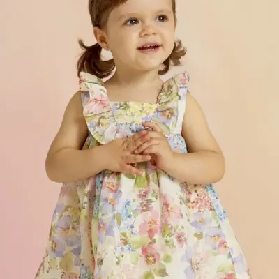 Abel & Lula Baby Linen Floral Dress Abel & Lula Baby Linen Floral Dress