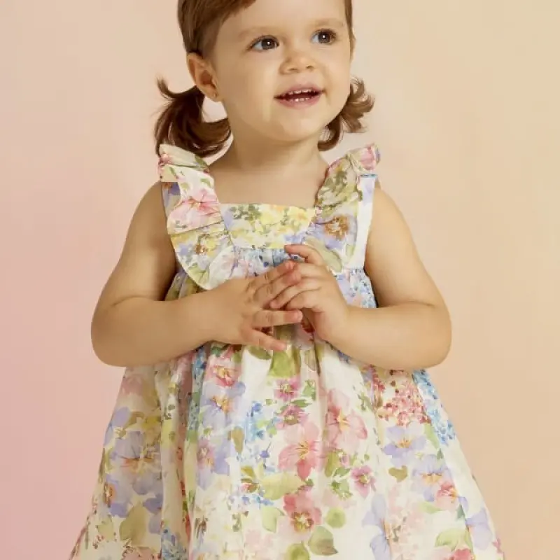 Abel & Lula Baby Linen Floral Dress Abel & Lula Baby Linen Floral Dress