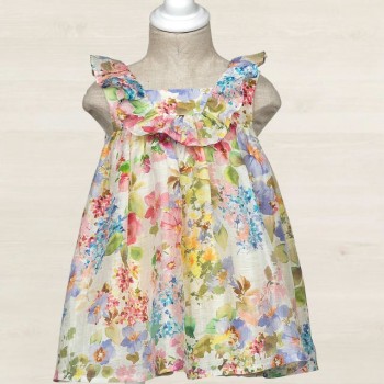 Abel & Lula Bρεφικό Εμπριμέ Λινό Φόρεμα 