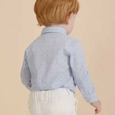 Abel & Lula Βaby Striped light Blue Shirt With Dots Abel & Lula Βaby Striped light Blue Shirt With Dots