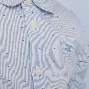 Abel & Lula Βρεφικό Ριγέ Γαλάζιο Πουκάμισο