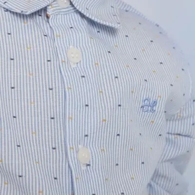 Abel & Lula Βaby Striped light Blue Shirt With Dots Abel & Lula Βaby Striped light Blue Shirt With Dots