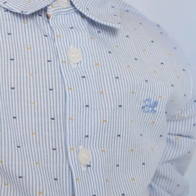 Abel & Lula Βaby Striped light Blue Shirt With Dots Abel & Lula Βaby Striped light Blue Shirt With Dots