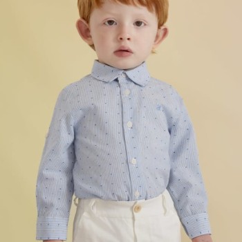 Abel & Lula Βρεφικό Ριγέ Γαλάζιο Πουκάμισο