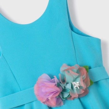 Abel &Lula Φόρεμα Κρεπ Απλικέ Με Λουλούδια Κορίτσι