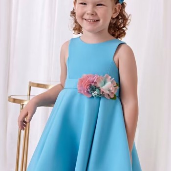 Abel &Lula Φόρεμα Κρεπ Απλικέ Με Λουλούδια Κορίτσι