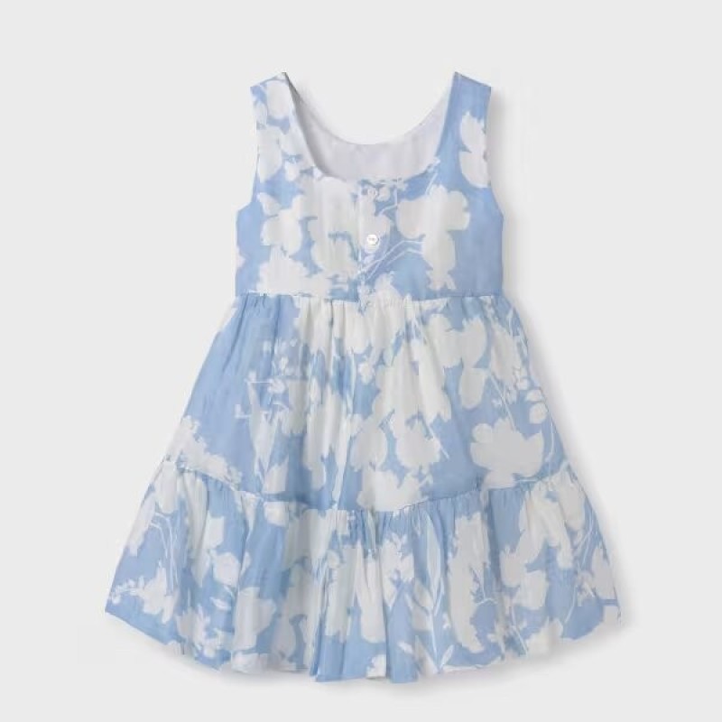 Abel & Lula Girl Linen Floral Dress Abel & Lula Girl Linen Floral Dress