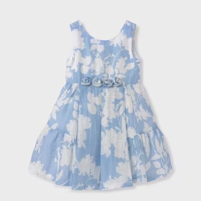 Abel & Lula Girl Linen Floral Dress Abel & Lula Girl Linen Floral Dress