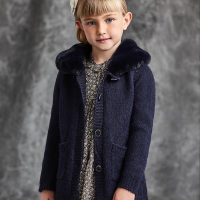 ABEL &LULA CHILDREN'S LONG JACKET WITH FUR COLLAR ABEL &LULA CHILDREN'S LONG JACKET WITH FUR COLLAR