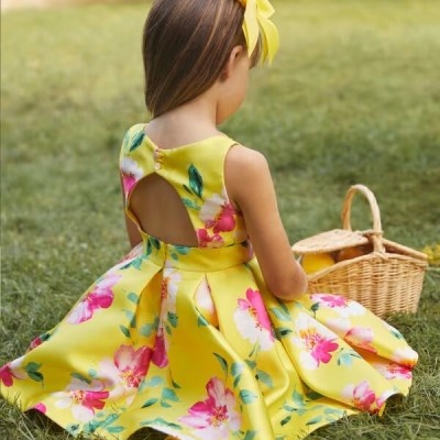 Abel & Lula Girl Floral Yellow Dress