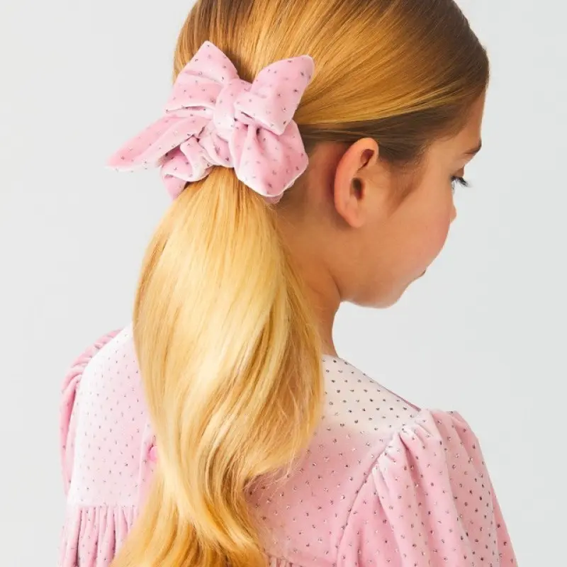 Abel & Lula Kids Elastic Bow Pink Velvet Abel & Lula Kids Elastic Bow Pink Velvet
