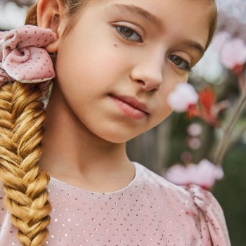 Abel & Lula  Παιδικό Λαστιχάκι Φιόγκος Ροζ Βελούδινος