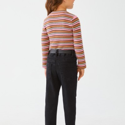 Abel & Lula Kids Black High Waisted Pipe Jeans