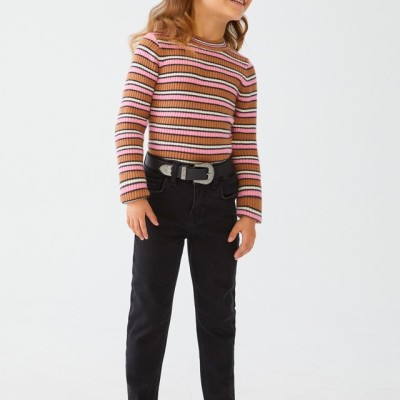 Abel & Lula Kids Black High Waisted Pipe Jeans