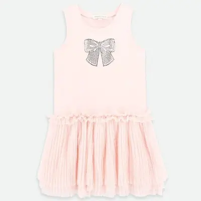 Austin Crystal Bow Tulle Dress Pale Pink Austin Crystal Bow Tulle Dress Pale Pink