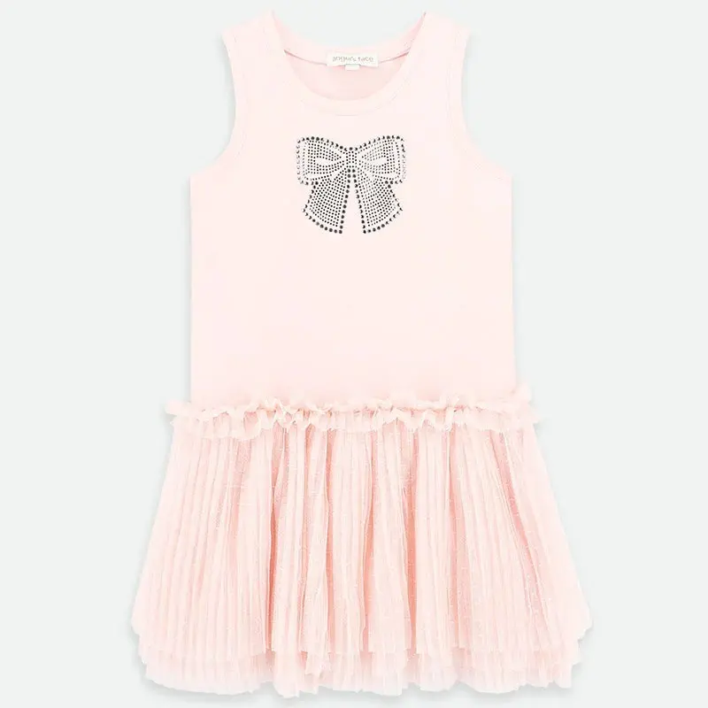 Austin Crystal Bow Tulle Dress Pale Pink Austin Crystal Bow Tulle Dress Pale Pink