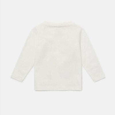 Baby Monster Face Print Long Sleeve White Blouse Stella McCartney
