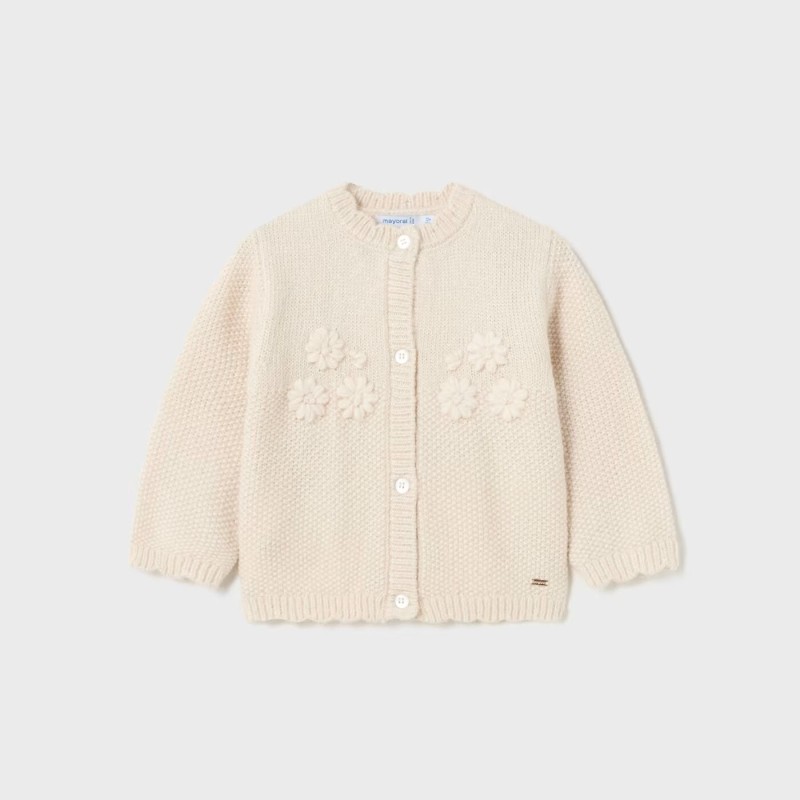 Baby Ivory/Gold Knit Cardigan Mayoral Baby Ivory/Gold Knit Cardigan Mayoral