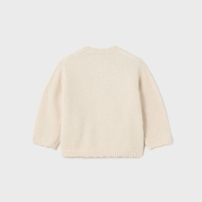 Baby Ivory/Gold  Knit Cardigan Mayoral