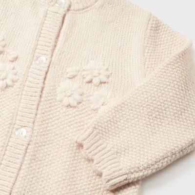 Baby Ivory/Gold  Knit Cardigan Mayoral