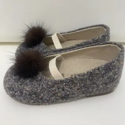 Baby Brown Ballerina With Brown Pom Pom Babywalker
