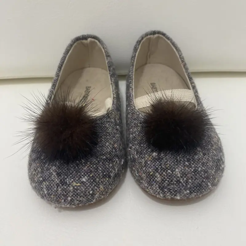 Baby Brown Ballerina With Brown Pom Pom Babywalker